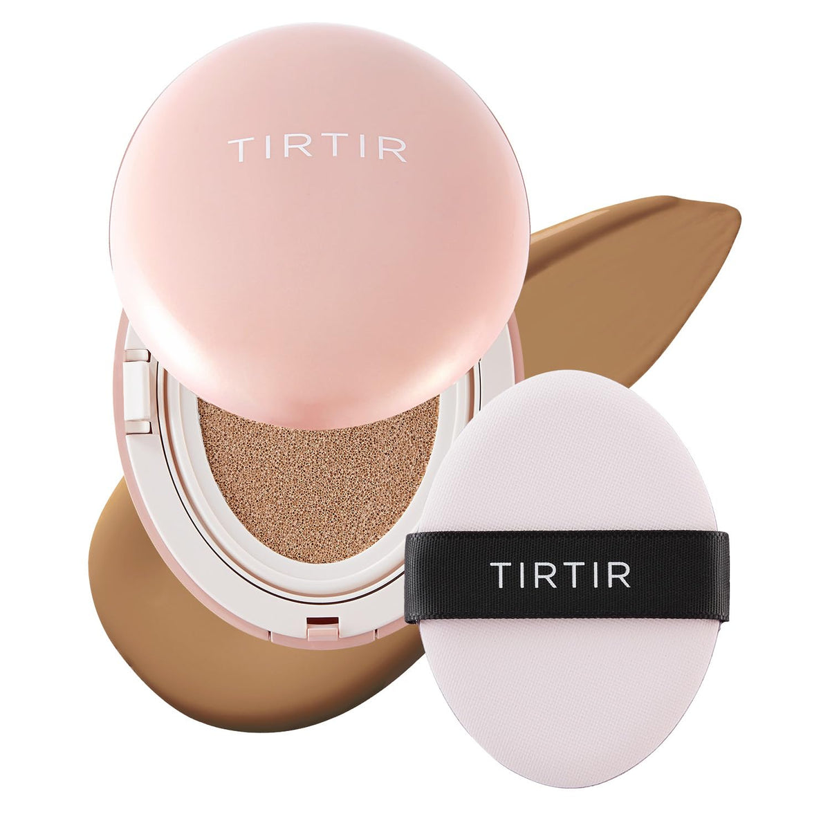 [*Mini Size*] TIRTIR All Cover Pink Cushion | Korean Cushion Foundation, (#21N Ivory, 0.15 Fl Oz)