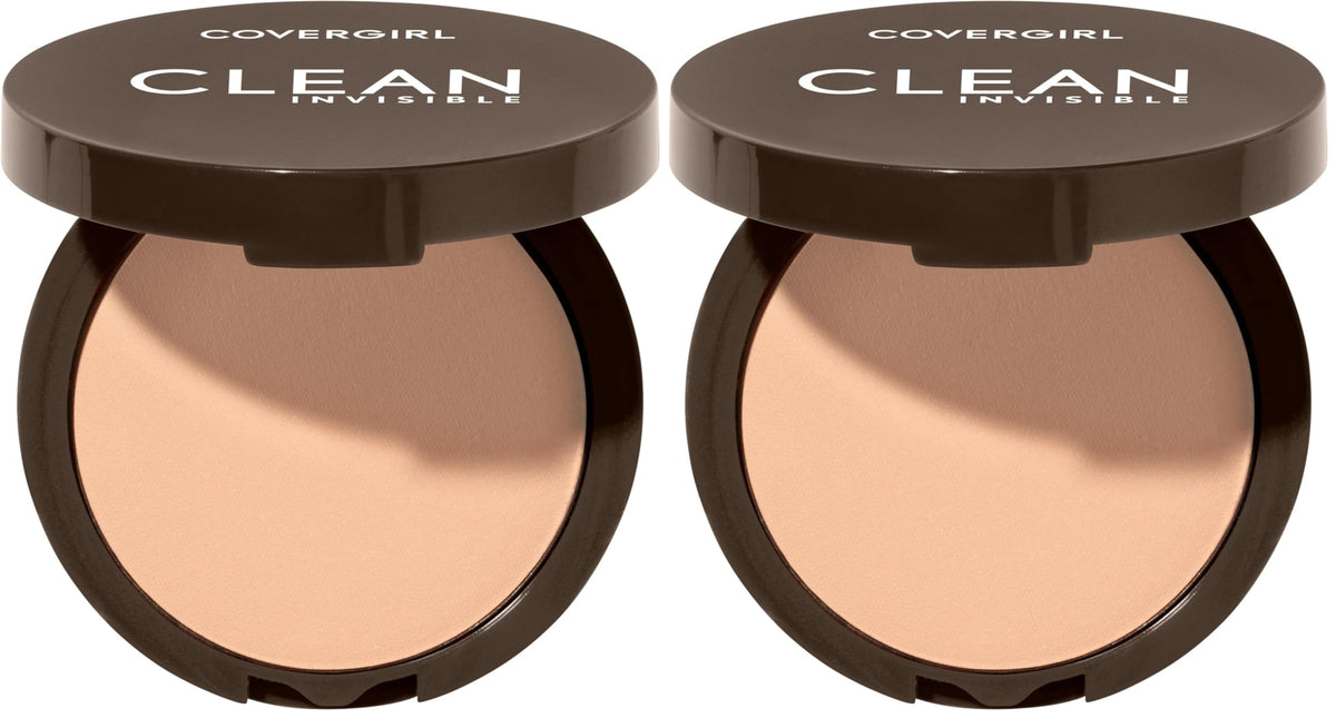 Covergirl Clean Invisible Pressed Powder, Lightweight, Breathable, Vegan Formula, Creamy Natural 120, 0.38oz