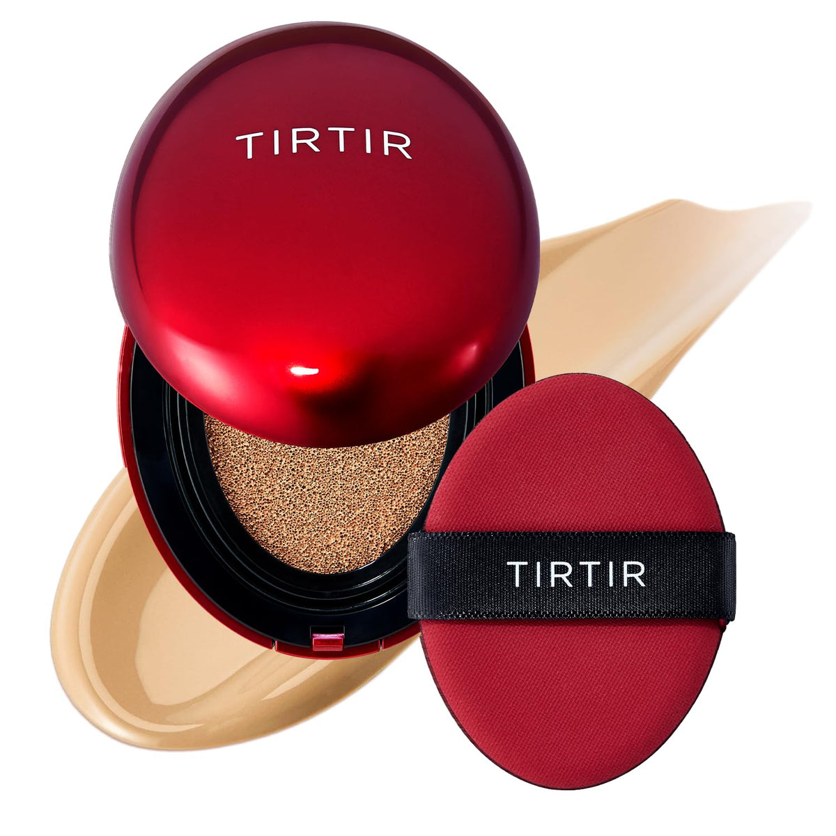 [*Mini Size*] TIRTIR Mask Fit Red Cushion Foundation | Full coverage, Weightless, Skin fit, Satin Glow Finish, Korean Makeup BB Foundation, beauty, Tattoo cover up, Buildable (#21N Ivory, 0.15 Fl Oz)