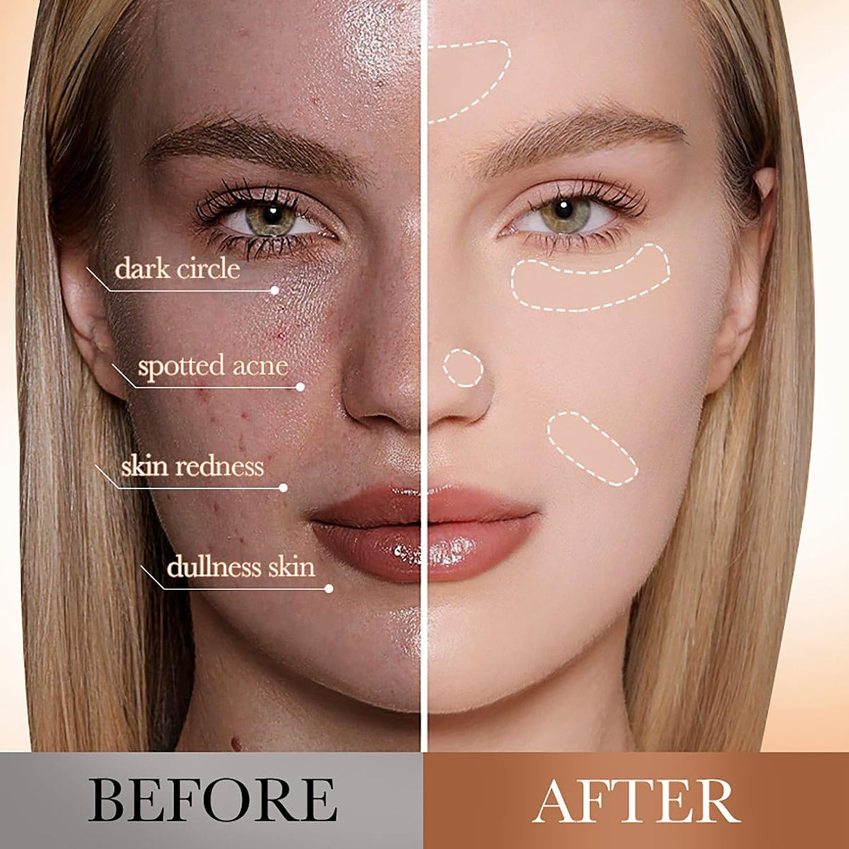 2in1 Air Cushion BB Cream, Double Layer Cushion Foundation, Oil-Control Setting Powder, Concealer Full Coverage, Long-Lasting and Even For All Skin Types, Color Changing Foundation (Natural Color)