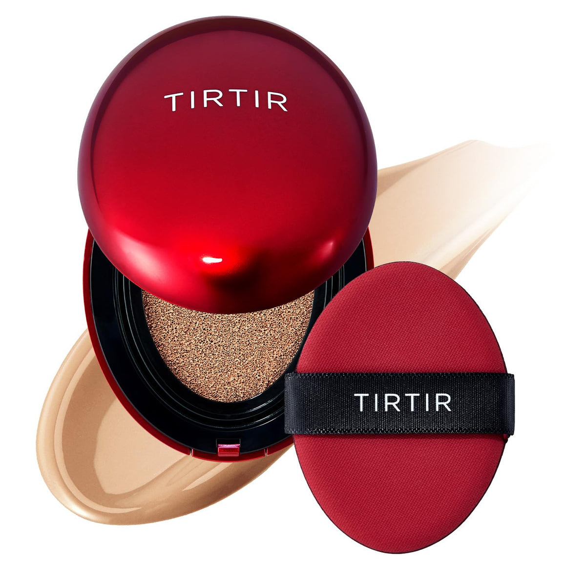 TIRTIR Mask Fit Red Cushion Foundation | Full coverage, Weightless, Skin fit, Satin Glow Finish, Korean Makeup BB Foundation, beauty, Tattoo cover up, Buildable (#23N Sand, 0.63 Fl Oz)