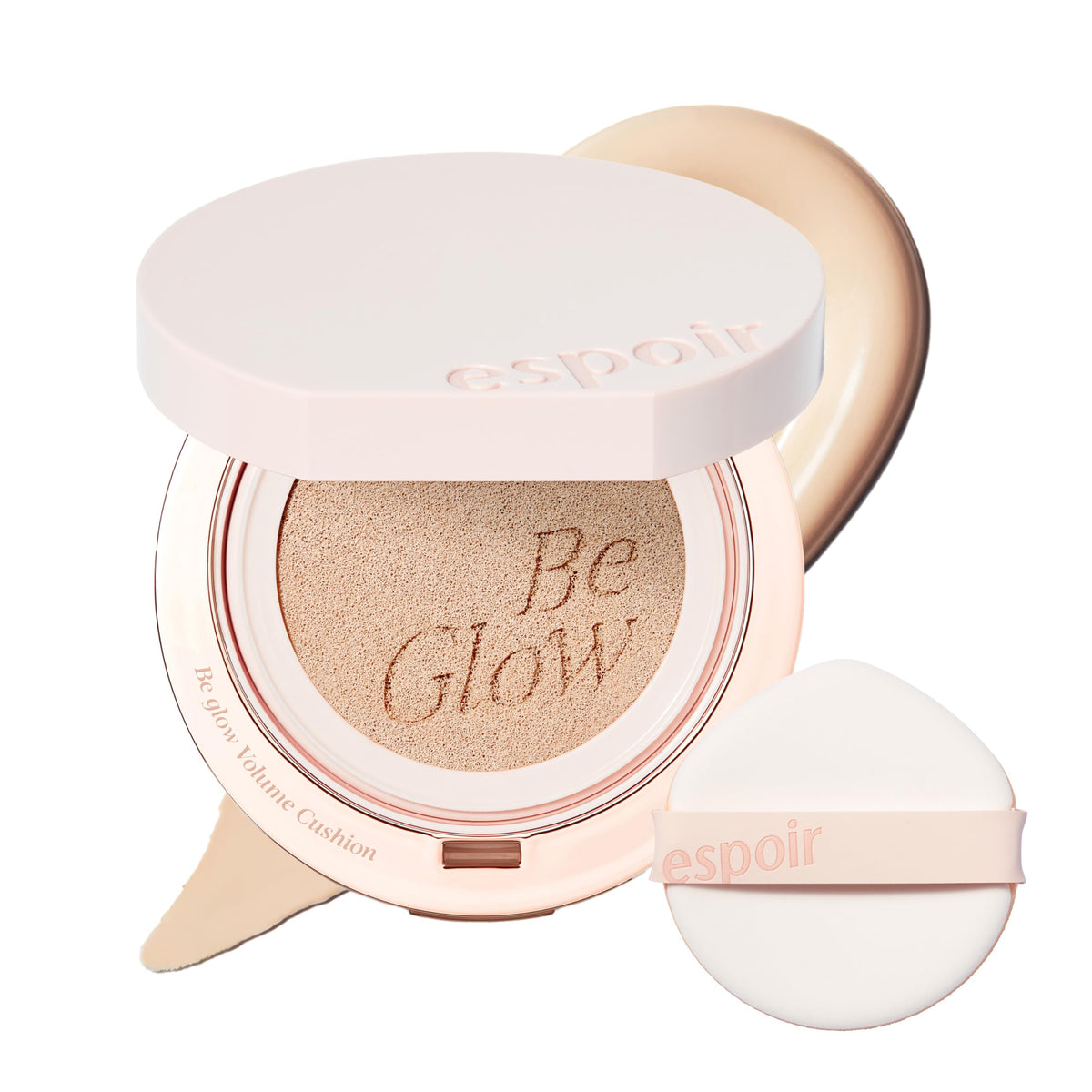 Espoir Be Glow Volume Cushion Foundation #23 Beige | Dewy & Radiant Finish for Long-Lasting Hydration, Quick and Easy Coverage, Lightweight Formula, Vegan, Korean Makeup, 0.46 oz