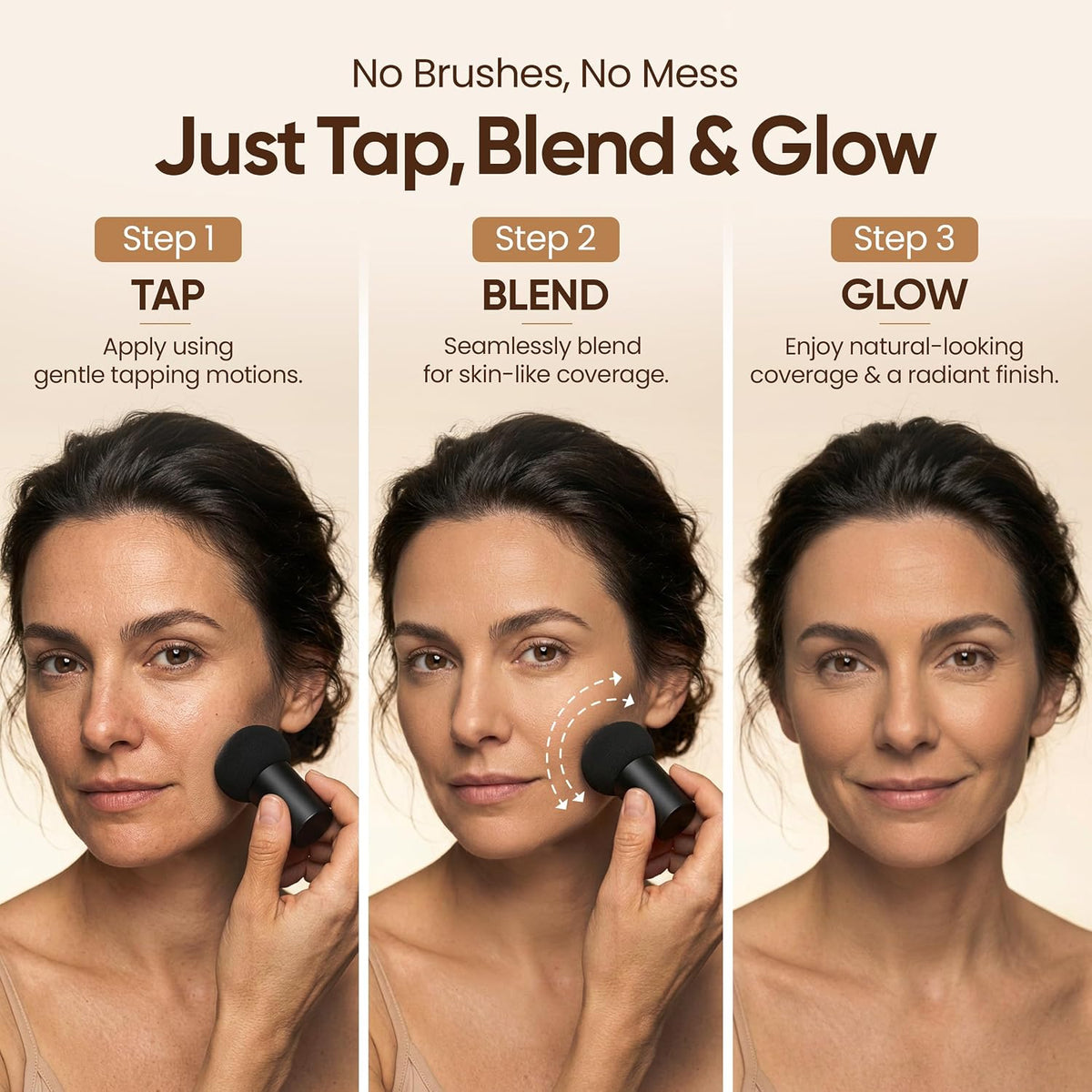 LUVIE Glow Foundation for Mature Skin - Cushion Foundation - IVORY