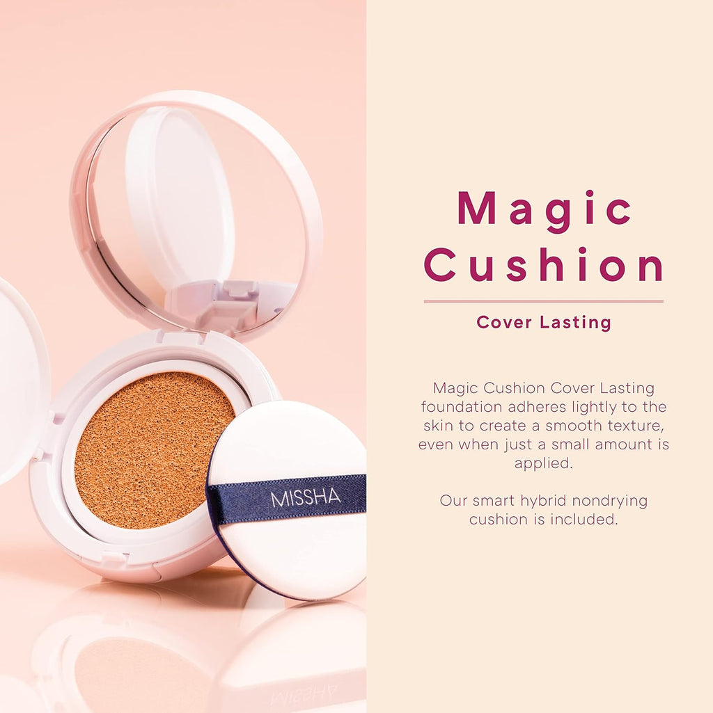 MISSHA Magic Cushion Foundation No.21 Light Beige, Dewy Coverage