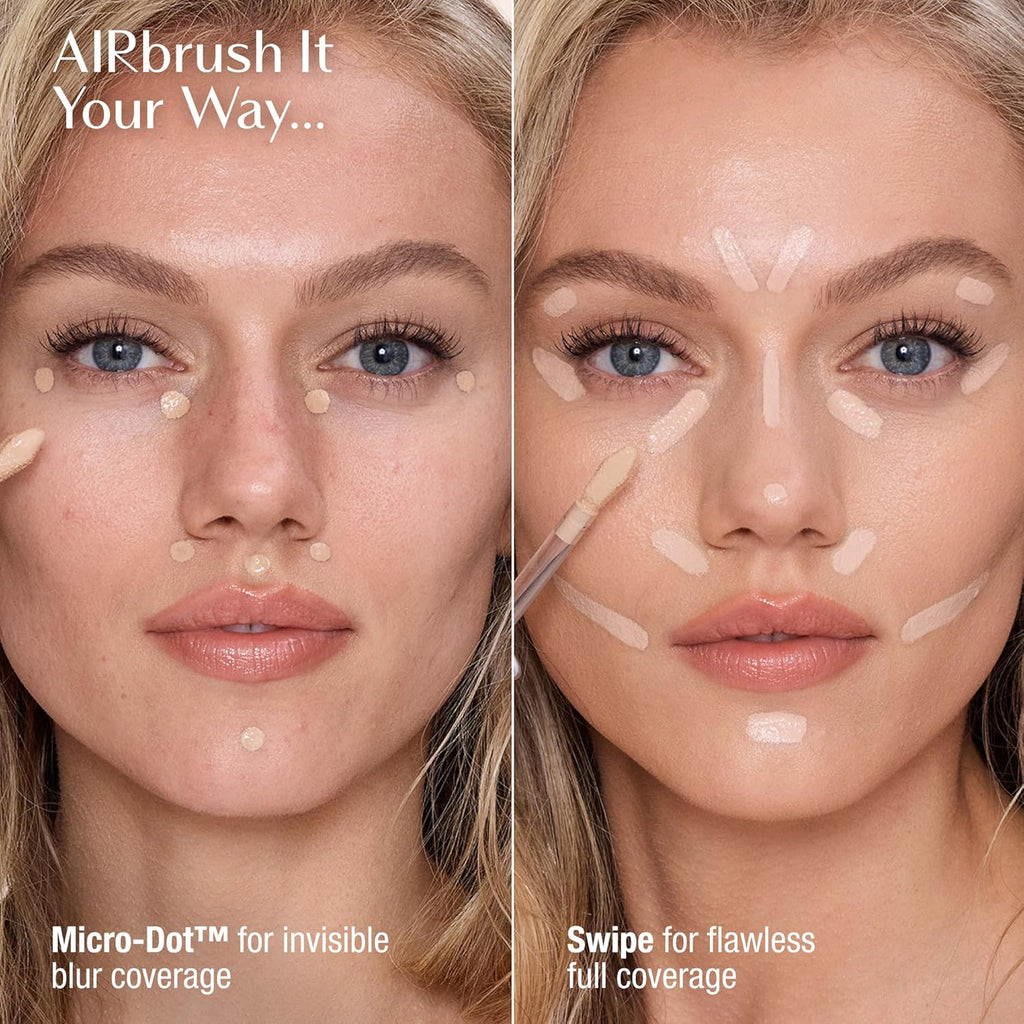 Charlotte Tilbury AIRbrush Flawless Blur Concealer - Longwear Concealer for Dark Circles, Blemishes, Redness & More - Hydrating, Crease-Proof & Full Coverage with a Natural Matte Finish