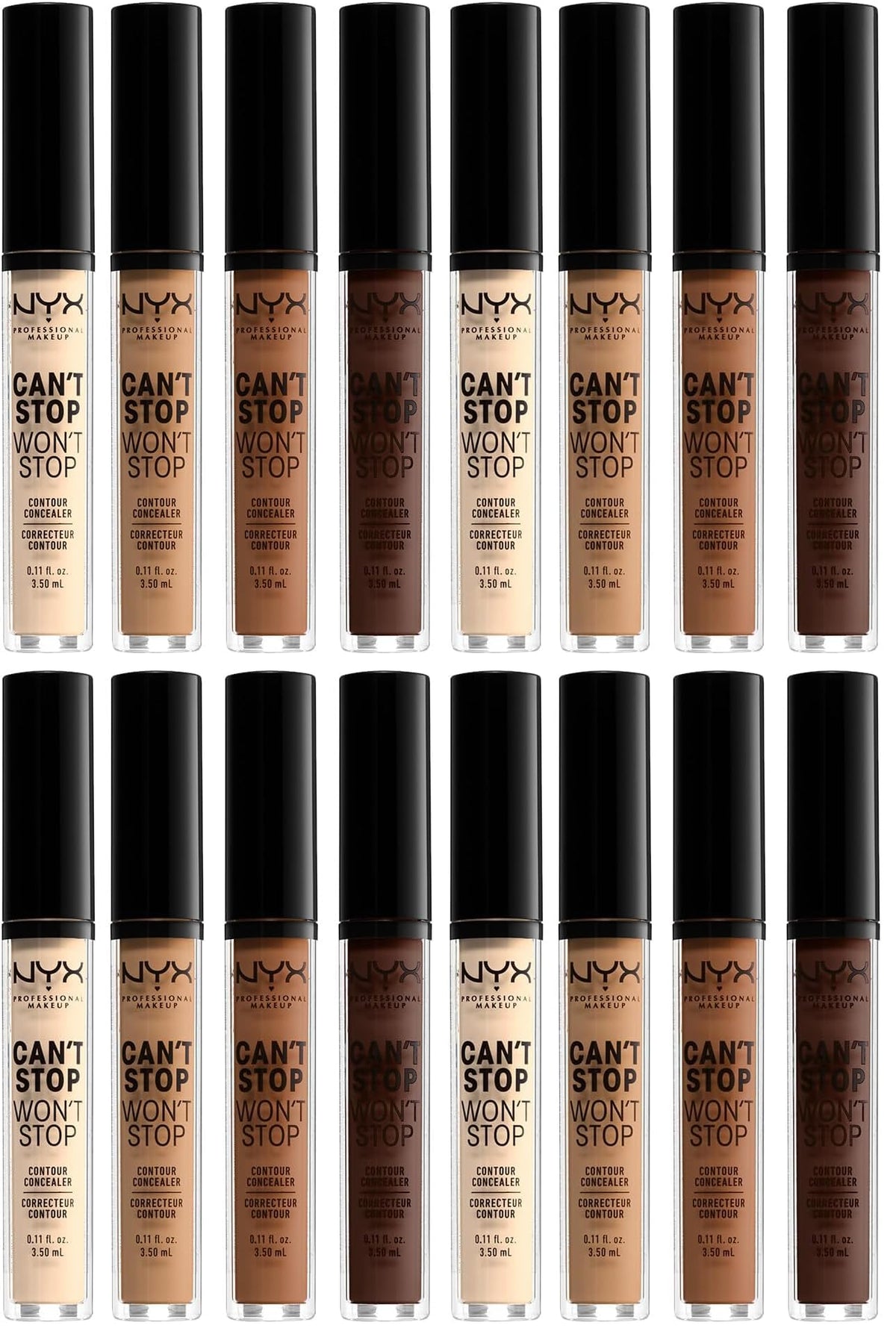 NYX PROFESSIONAL MAKEUP Can't Stop Won't Stop Contour Concealer, 24h Full Coverage Matte Finish - Soft Beige