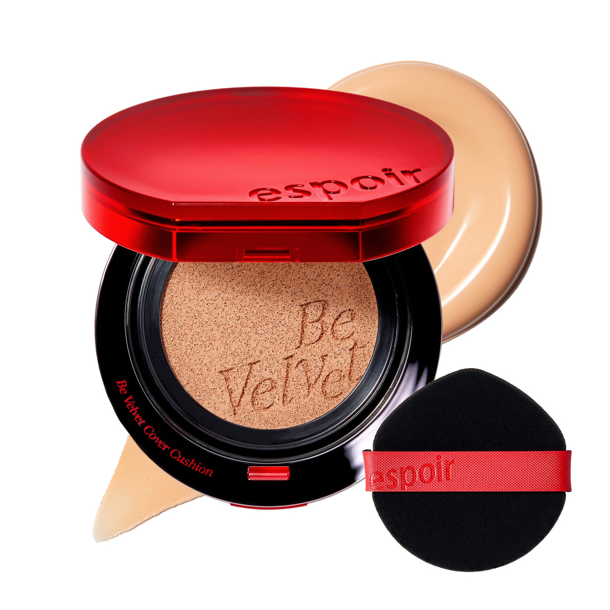 ESPOIR Be Velvet Cushion Foundation #21 Ivory | Quick and Easy Coverage with Long-lasting Color by Zero Oxidation, Velvety Smooth Finish & Lightweight Formula, Vegan, Korean Makeup, 0.46 oz