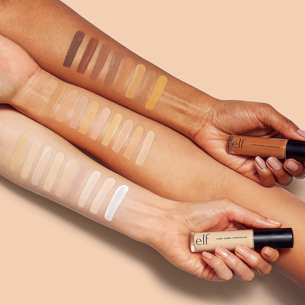 e.l.f. 16HR Camo Concealer, Full Coverage, Matte Finish Under-Eye & Blemish Corrector, Hydrating Formula, 16-Hour Crease-Resistant Wear, Medium Warm