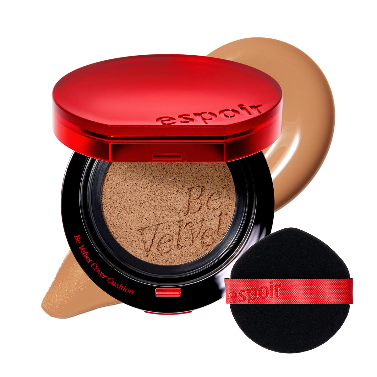 ESPOIR Be Velvet Cushion Foundation #21 Ivory | Quick and Easy Coverage with Long-lasting Color by Zero Oxidation, Velvety Smooth Finish & Lightweight Formula, Vegan, Korean Makeup, 0.46 oz