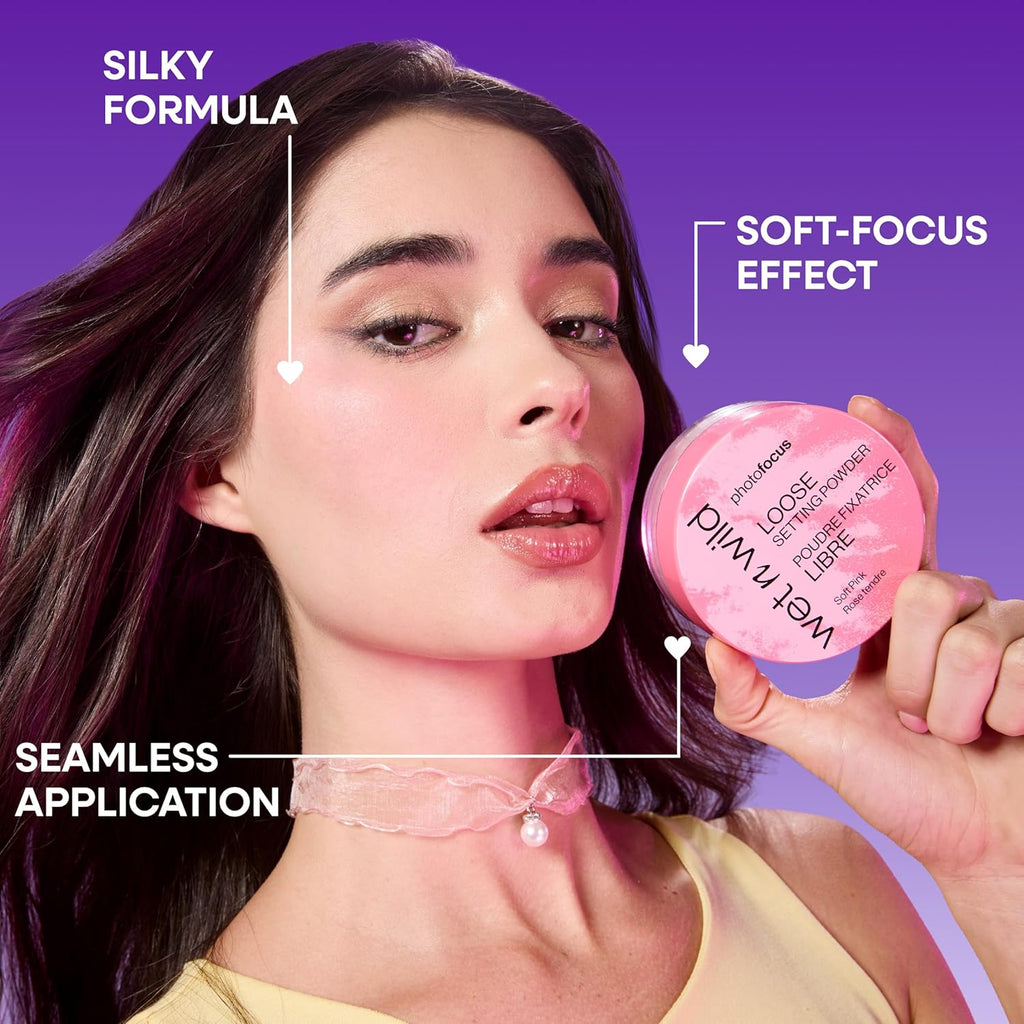 wet n wild Photo Focus Loose Baking Setting Powder, Highlighter Makeup, Suitable for All Skin Tones - Banana