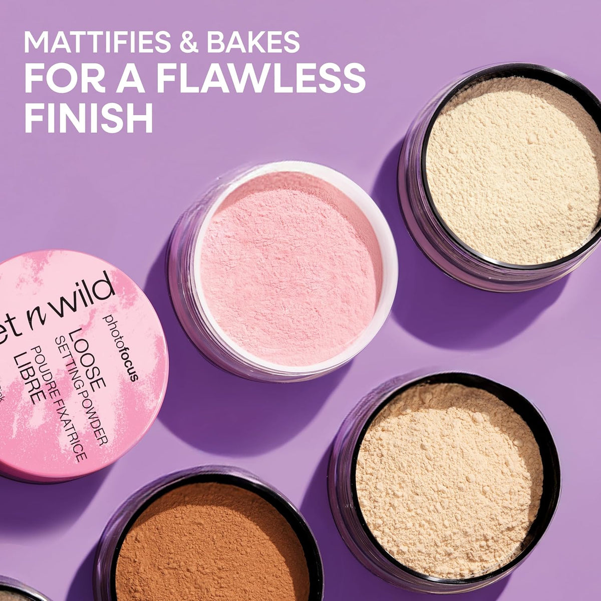 wet n wild Photo Focus Loose Baking Setting Powder, Highlighter Makeup, Suitable for All Skin Tones - Banana