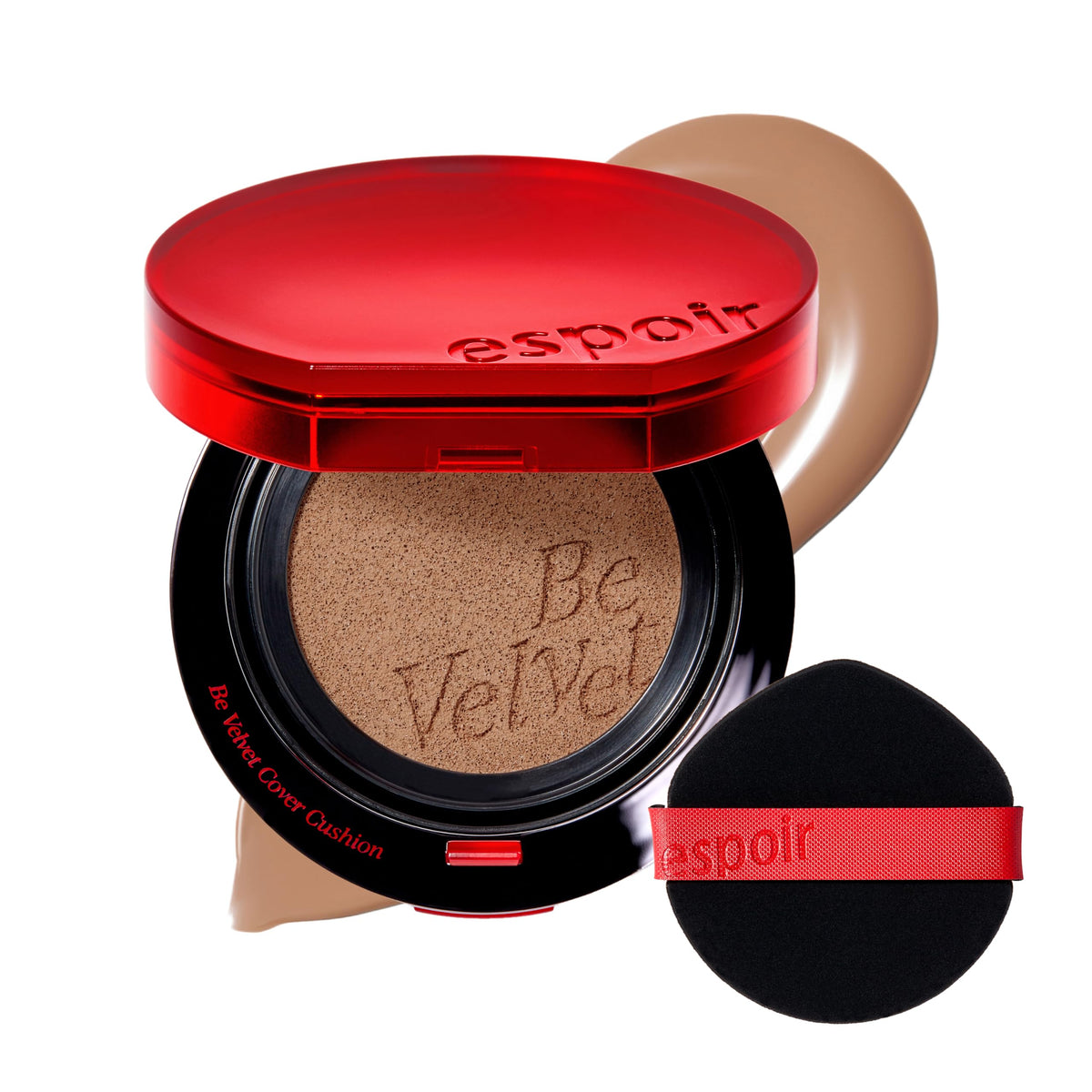 ESPOIR Be Velvet Cushion Foundation #21 Ivory | Quick and Easy Coverage with Long-lasting Color by Zero Oxidation, Velvety Smooth Finish & Lightweight Formula, Vegan, Korean Makeup, 0.46 oz