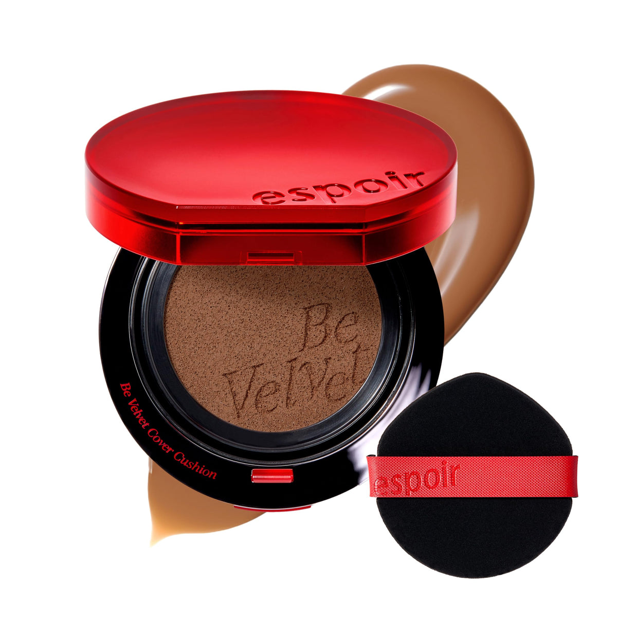 ESPOIR Be Velvet Cushion Foundation #21 Ivory | Quick and Easy Coverage with Long-lasting Color by Zero Oxidation, Velvety Smooth Finish & Lightweight Formula, Vegan, Korean Makeup, 0.46 oz