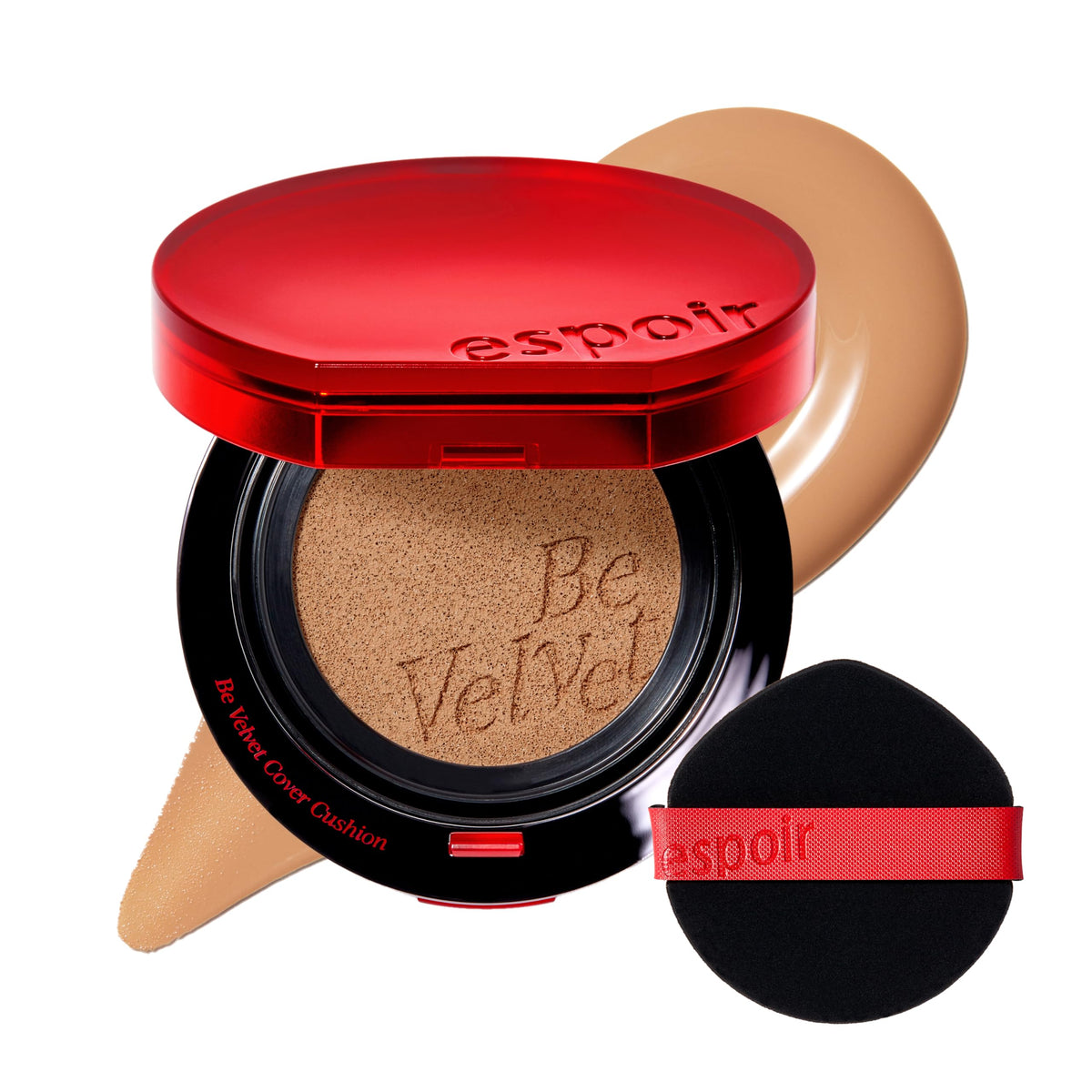 ESPOIR Be Velvet Cushion Foundation #21 Ivory | Quick and Easy Coverage with Long-lasting Color by Zero Oxidation, Velvety Smooth Finish & Lightweight Formula, Vegan, Korean Makeup, 0.46 oz