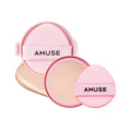 AMUSE SEOUL Dew Power Vegan Cushion Foundation Refill (01 PURE REFILL) - Semi Glow, Full Coverage, Dewy Finish, Long Lasting, Lightweight, Smooth Radiant Skin, Vegan, Korean Beauty Makeup