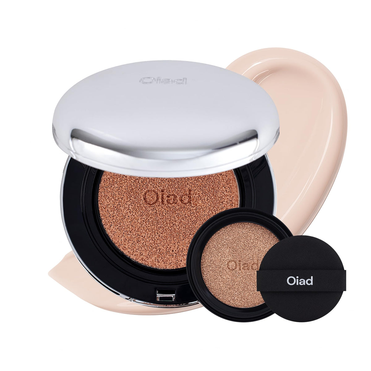Oiad Pore Perfecting Mirror-Moon Cushion Foundation | Lightweight Yet Flawless Coverage, Natural Dewy Finish | Long-Lasting Color & Buildable Formula, Korean Makeup, All Skin Types (02 NEUTRAL)
