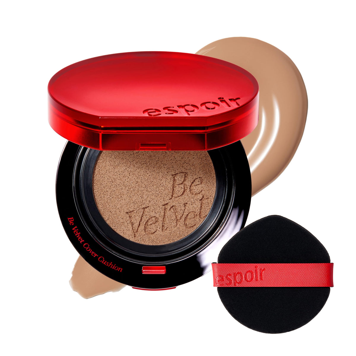 ESPOIR Be Velvet Cushion Foundation #21 Ivory | Quick and Easy Coverage with Long-lasting Color by Zero Oxidation, Velvety Smooth Finish & Lightweight Formula, Vegan, Korean Makeup, 0.46 oz