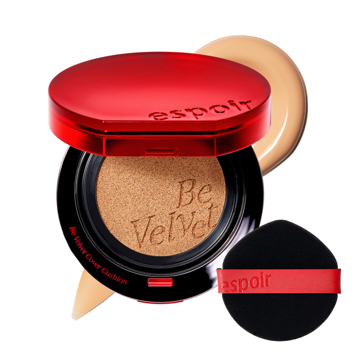 ESPOIR Be Velvet Cushion Foundation #21 Ivory | Quick and Easy Coverage with Long-lasting Color by Zero Oxidation, Velvety Smooth Finish & Lightweight Formula, Vegan, Korean Makeup, 0.46 oz