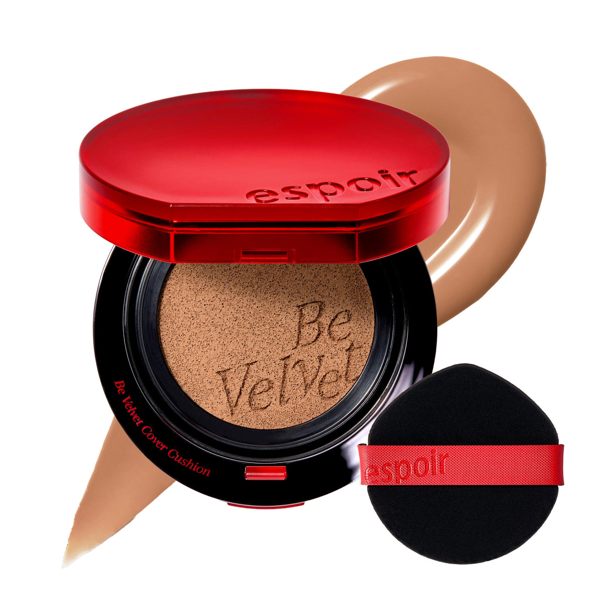 ESPOIR Be Velvet Cushion Foundation #21 Ivory | Quick and Easy Coverage with Long-lasting Color by Zero Oxidation, Velvety Smooth Finish & Lightweight Formula, Vegan, Korean Makeup, 0.46 oz