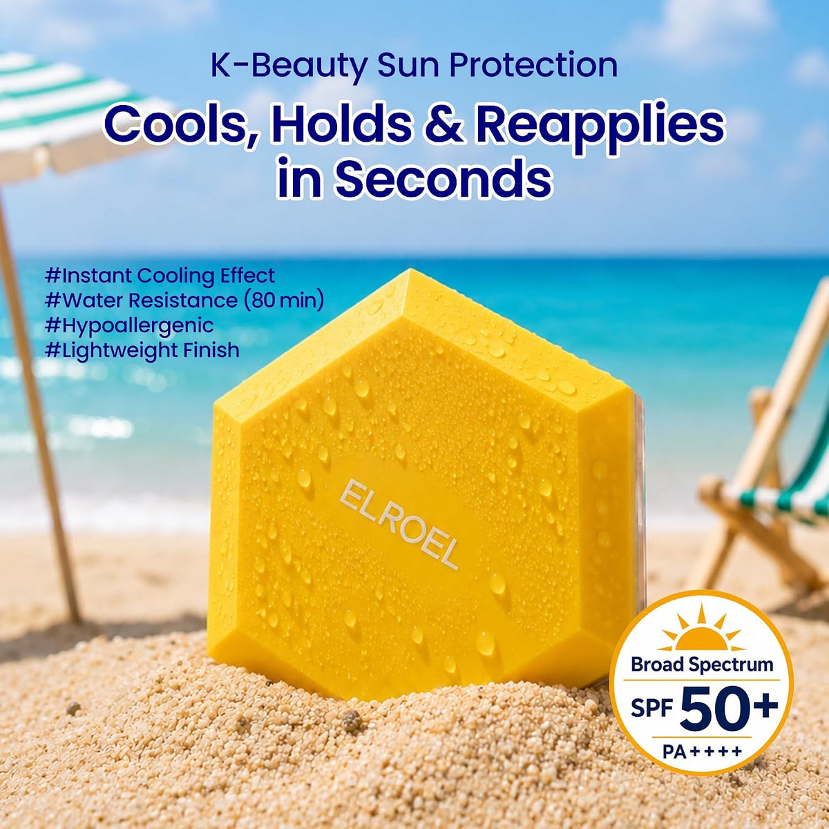 ELROEL Pang Pang Sun Cushion Plus - SPF 50 Face Sunscreen 0.53 oz