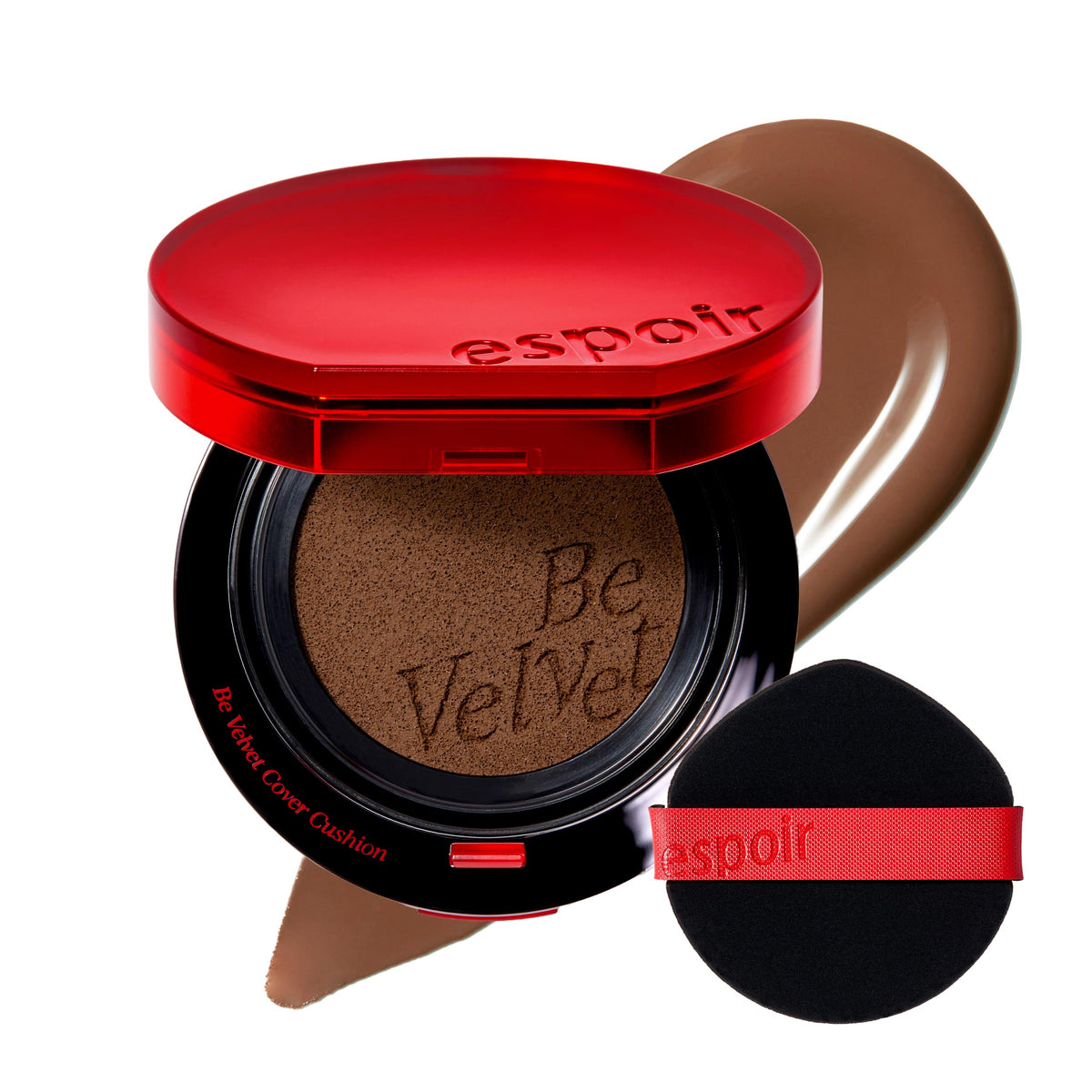 ESPOIR Be Velvet Cushion Foundation #21 Ivory | Quick and Easy Coverage with Long-lasting Color by Zero Oxidation, Velvety Smooth Finish & Lightweight Formula, Vegan, Korean Makeup, 0.46 oz