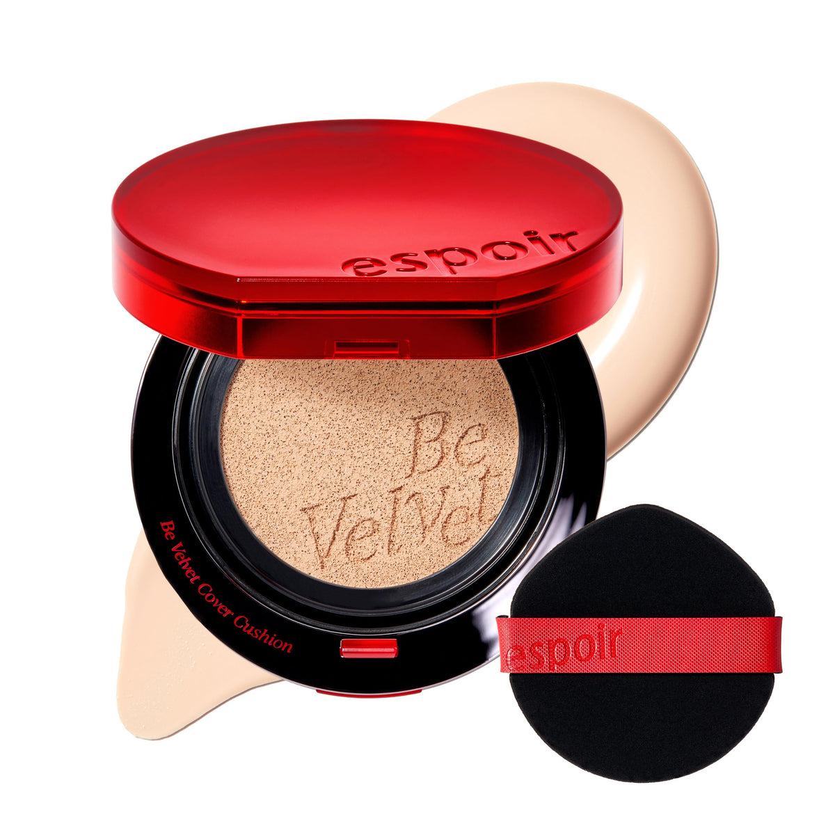 ESPOIR Be Velvet Cushion Foundation #21 Ivory | Quick and Easy Coverage with Long-lasting Color by Zero Oxidation, Velvety Smooth Finish & Lightweight Formula, Vegan, Korean Makeup, 0.46 oz