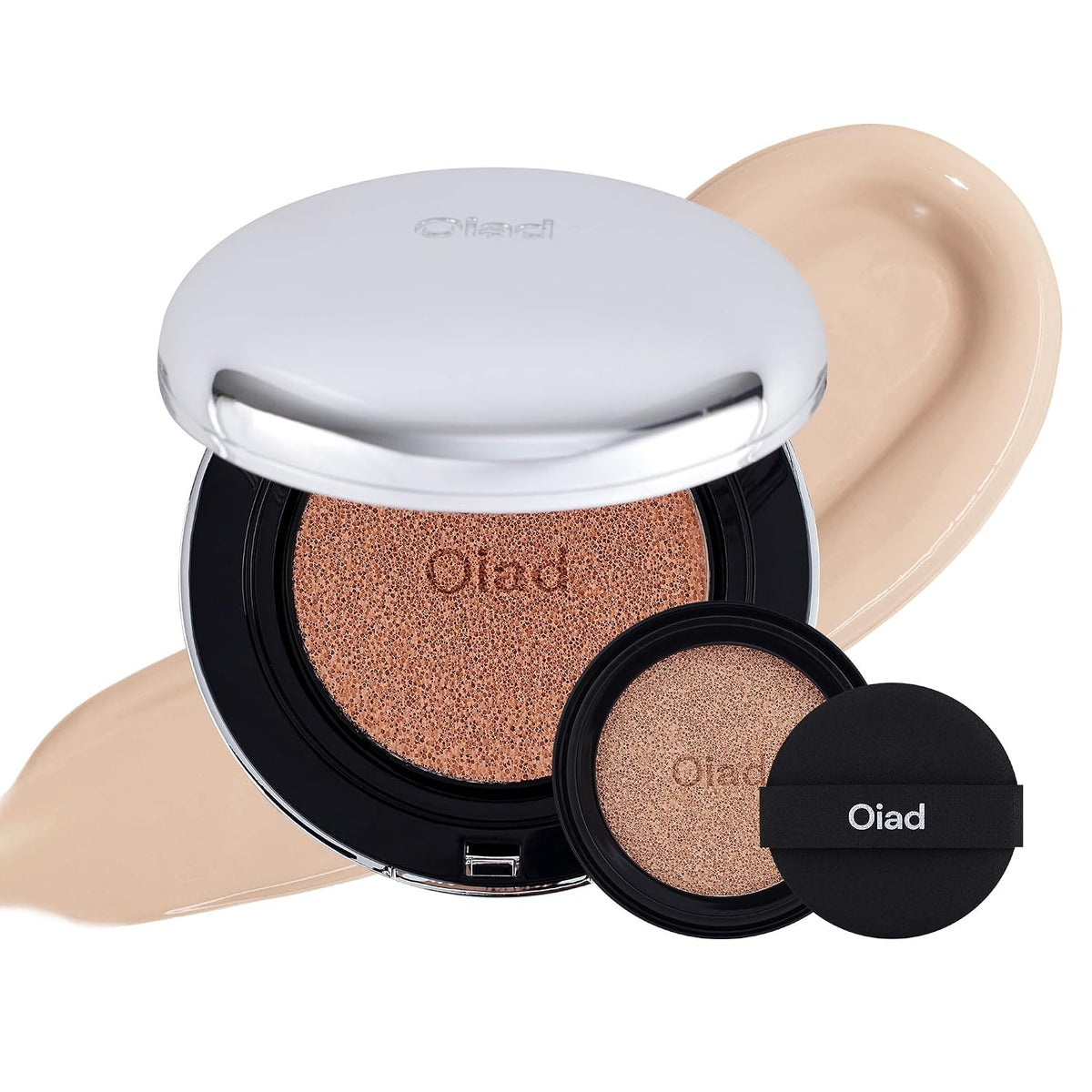 Oiad Pore Perfecting Mirror-Moon Cushion Foundation | Lightweight Yet Flawless Coverage, Natural Dewy Finish | Long-Lasting Color & Buildable Formula, Korean Makeup, All Skin Types (02 NEUTRAL)