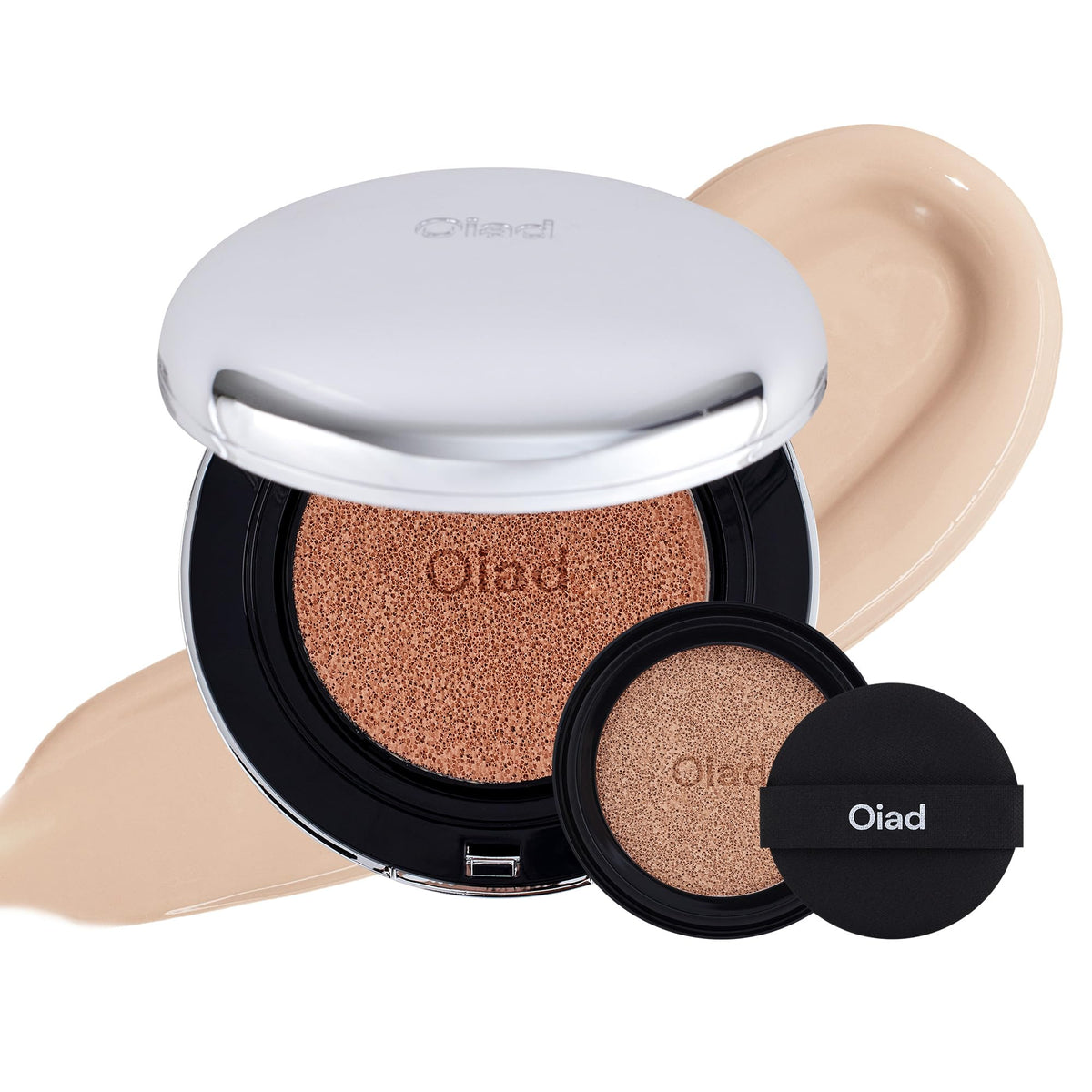 Oiad Pore Perfecting Mirror-Moon Cushion Foundation | Lightweight Yet Flawless Coverage, Natural Dewy Finish | Long-Lasting Color & Buildable Formula, Korean Makeup, All Skin Types (02 NEUTRAL)