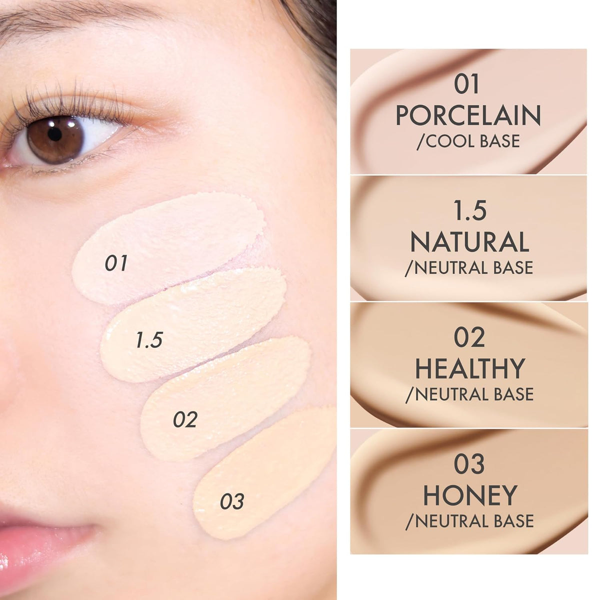 AMUSE SEOUL Ceramic Skin Perfector Cushion Foundation Refill (1.5 NATURAL REFILL) - Flawless Coverage, Semi Matte Glow, Long Lasting, Lightweight Satin Finish, Vegan, Korean Beauty Makeup (15g)