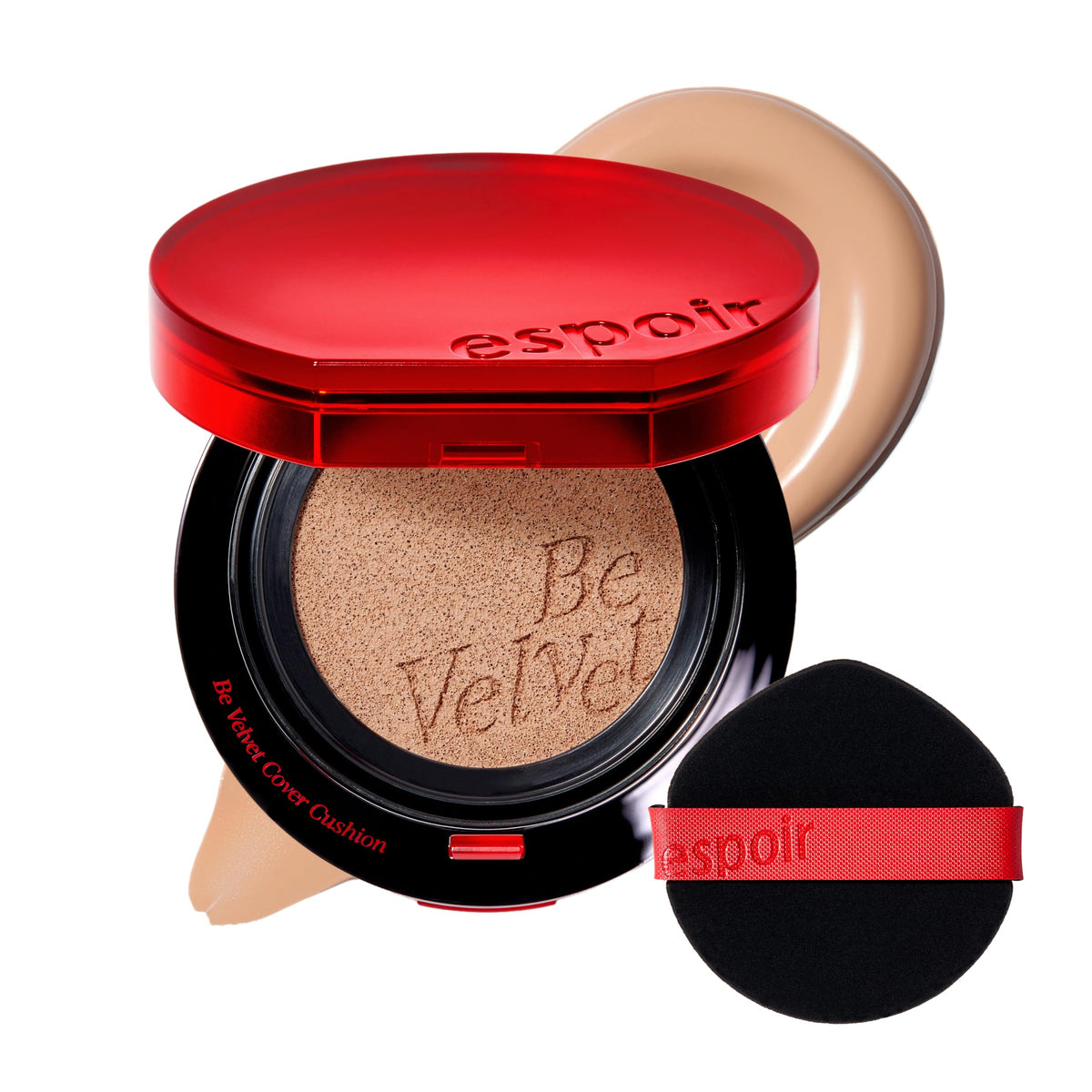 ESPOIR Be Velvet Cushion Foundation #21 Ivory | Quick and Easy Coverage with Long-lasting Color by Zero Oxidation, Velvety Smooth Finish & Lightweight Formula, Vegan, Korean Makeup, 0.46 oz