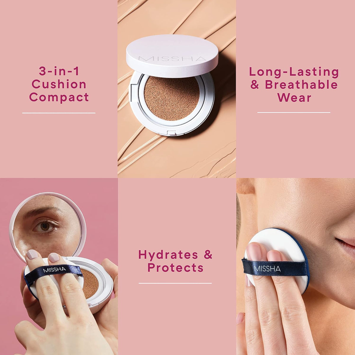 MISSHA Magic Cushion Foundation No.21 Light Beige, Dewy Coverage