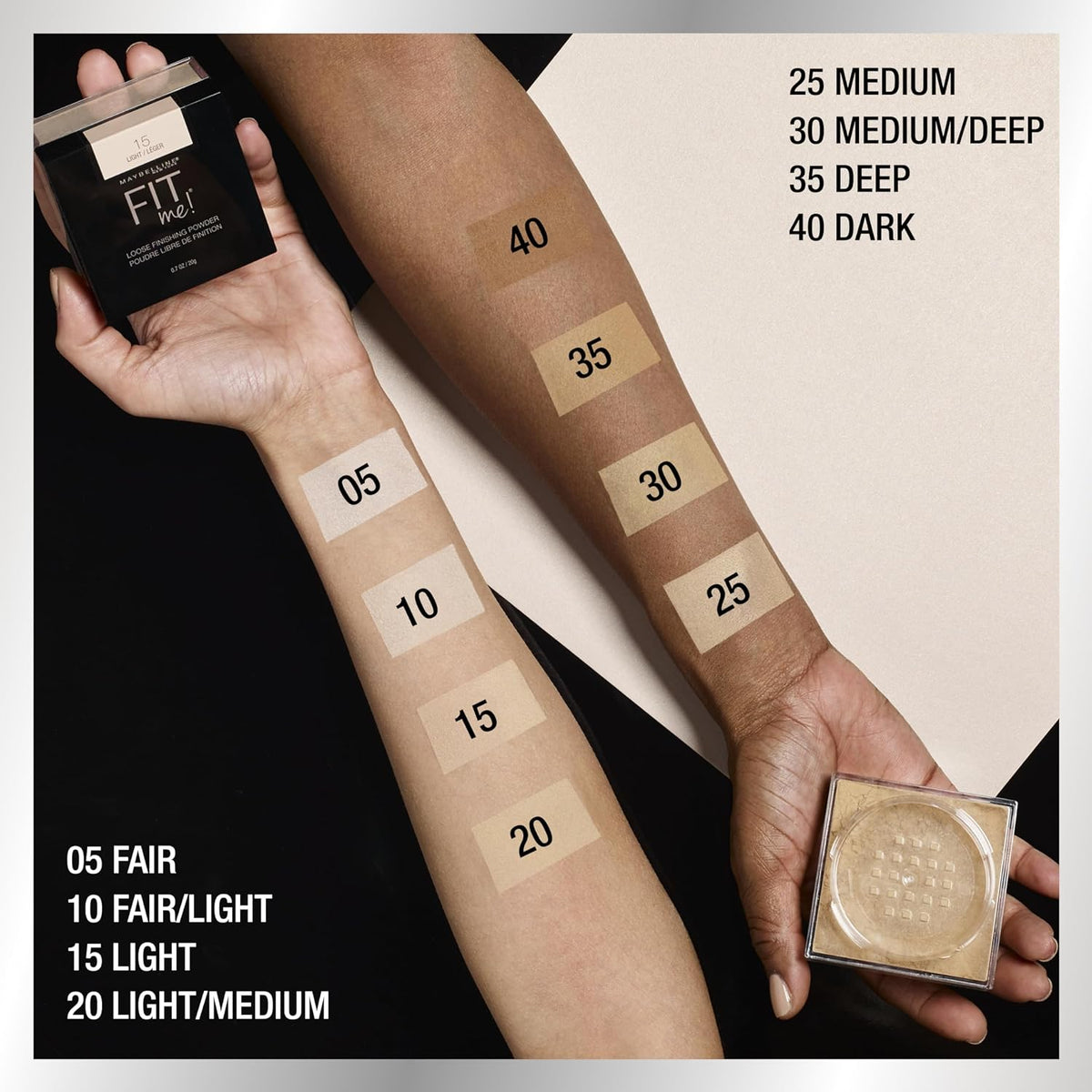 Maybelline Fit Me Loose Setting Powder, Face Powder and Finishing Makeup, Light, 1 Count