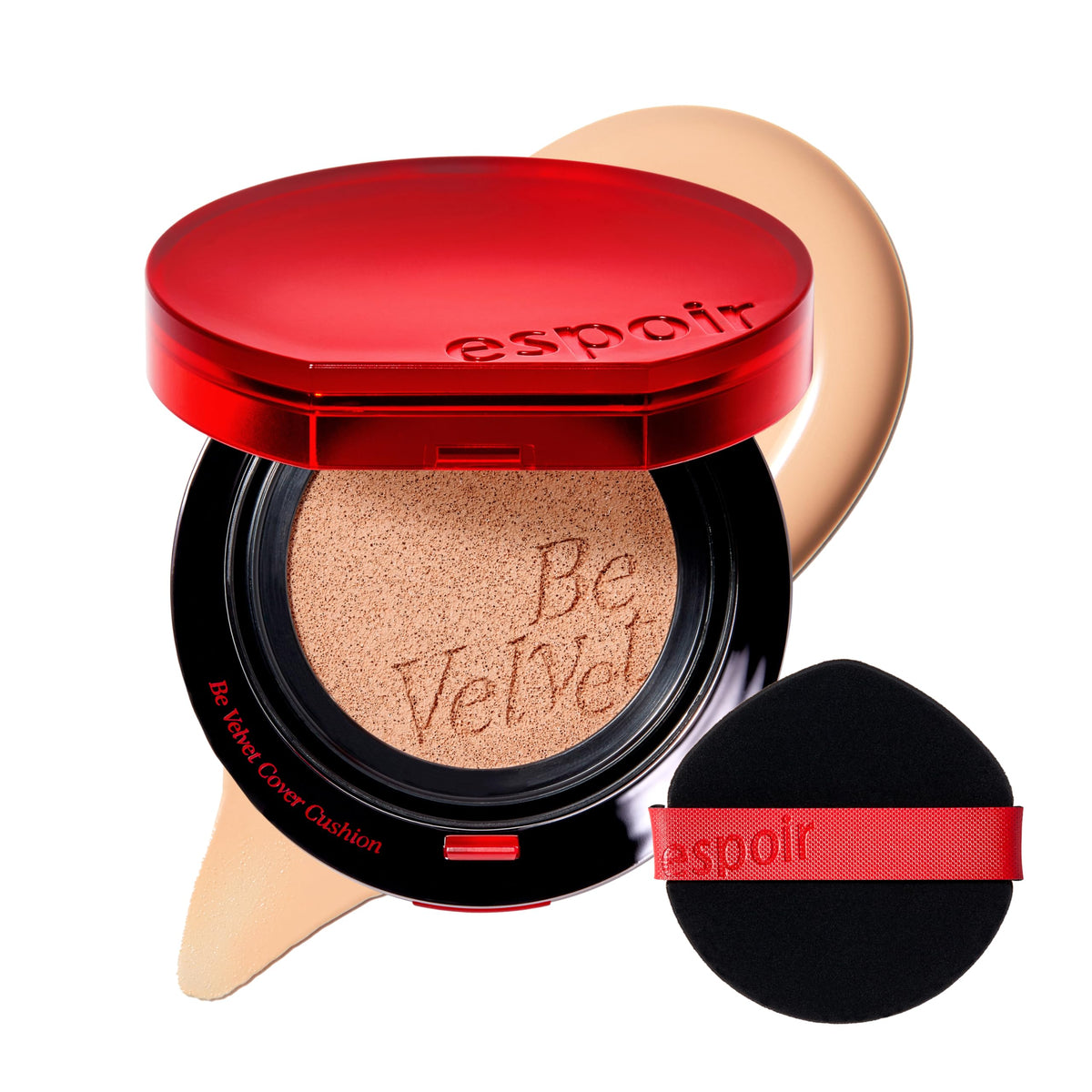 ESPOIR Be Velvet Cushion Foundation #21 Ivory | Quick and Easy Coverage with Long-lasting Color by Zero Oxidation, Velvety Smooth Finish & Lightweight Formula, Vegan, Korean Makeup, 0.46 oz